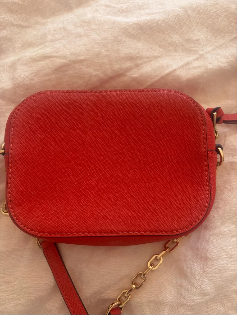 Tory Burch Emerson Red Saffiano Leather Crossbody Bag
